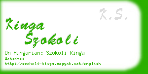 kinga szokoli business card